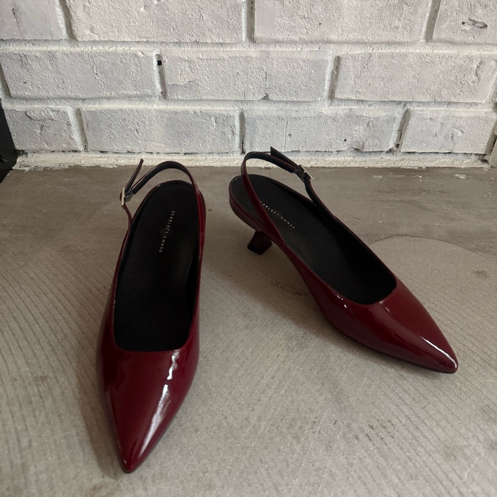 Burgundy Slingback Heels